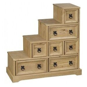 NETFURNITURE Carrie dvd Staircase Storage - Pine - Brown