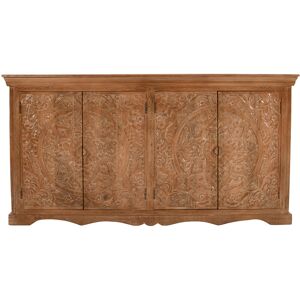 VERTYFURNITURE Carved Mango Wood Extra Large Sideboard with 4 Doors