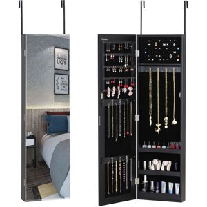 Casaria - Jewellery Cabinet Hanging Cabinet Wall & Door Mount With / Without LEDs Black