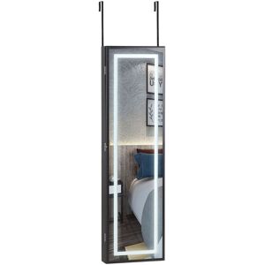 Casaria - Jewellery Cabinet Hanging Cabinet Wall & Door Mount With / Without LEDs led schwarz (de)