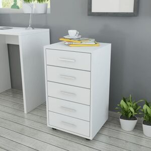 BLOOMSBURYMARKET Cecile 5 Drawer Filing Cabinet by Bloomsbury Market - White