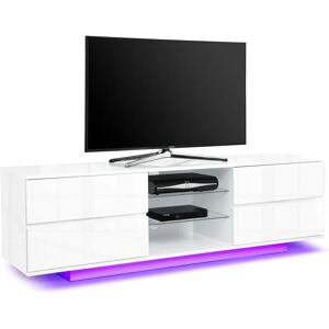 Avitus Premium High Gloss White with 4-Drawers & 3-Shelf 32'-65' led/ oled / lcd tv Cabinet with led Lights - Centurion Supports