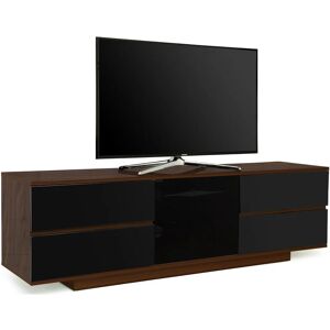 Centurion Supports AVITUS ULTRA Remote Friendly Beam-Thru Premium Walnut with 4-Black Drawers 32-65 Flat Screen TV Cabinet