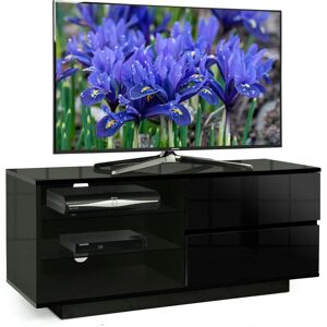 Gallus Gloss Black with 2-Black Drawers & 3-Shelf 32-55 led/ lcd / Plasma Cabinet tv Stand - Centurion Supports