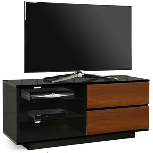 Centurion Supports - Gallus Gloss Black with 2-Walnut Drawers & 3-Shelf 32-55 led/ lcd / Plasma Cabinet tv Stand