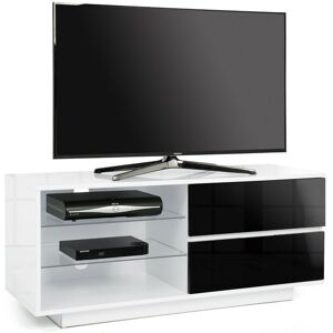 Centurion Supports - Gallus Gloss White 2-Black Drawers 3-Shelf tv Stand