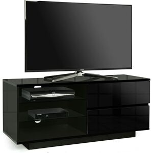 Gallus High Gloss Black with 2-Gloss Black Drawers & 3-Shelf 32-55 led/ oled / lcd tv Cabinet - fully assembled - Centurion Supports