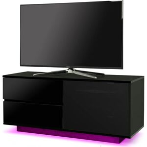 Centurion Supports - gallus ultra Remote Friendly BeamThru Gloss Black 32-55 Flat Screen tv Cabinet with led Lights