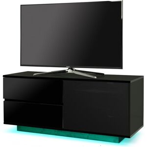 Centurion Supports - gallus ultra Remote Friendly BeamThru Gloss Black with 2-Black Drawers 32'-55' Flat Screen tv Cabinet with led Lights