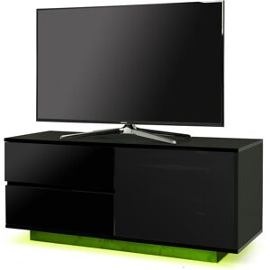 Centurion Supports - gallus ultra Remote Friendly BeamThru Gloss Black with 2-Black Drawers 32'-55' Flat Screen tv Cabinet with led Lights