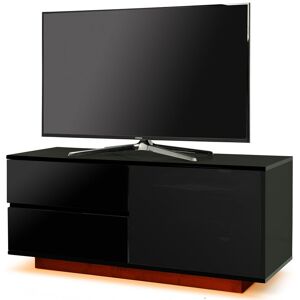 Gallus ultra Remote Friendly BeamThru Gloss Black with 2-Black Drawers 32'-55' Flat Screen tv Cabinet with led Lights - Centurion Supports