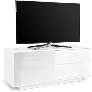 Centurion Supports Gallus ULTRA Remote Friendly BeamThru Gloss White with 2-White Drawers 32-55 Flat Screen Cabinet TV Stand