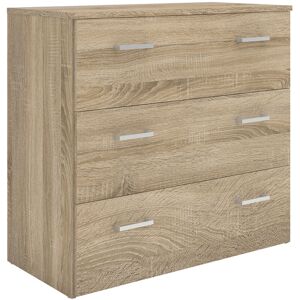 NETFURNITURE Zacon Chest Of 3 Drawers In Oak - Brown