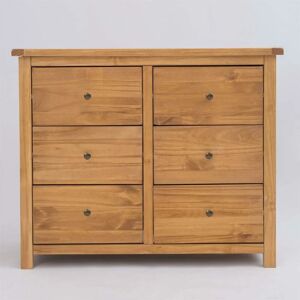 ONTARIO Chest of 6 Drawers Oak-effect Bedroom Furniture Clothing Storage Wood Country - Oak-effect