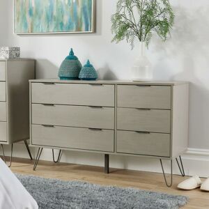 Acadia - Chest of 6 Drawers Grey Clothing Cabinet Storage Organiser Bedroom Furniture - Grey