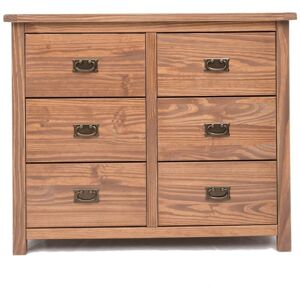Brunswick Chest of Drawers 3+3 Drawer Dark Oak Bedroom Furniture Storage Wooden Unit - Dark Oak