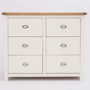 Alberta - Chest of Drawers 3+3 Off White Bedroom Furniture Clothing Storage Wooden - Off White