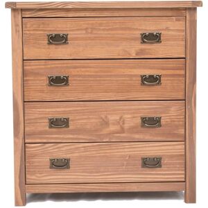 Brunswick Chest of Drawers 4 Drawer Dark Oak Bedroom Furniture Storage Wooden Unit - Dark Oak