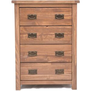 Brunswick Chest of Drawers 4 Drawer Dark Oak Petite Bedroom Furniture Storage Wooden Unit - Dark Oak