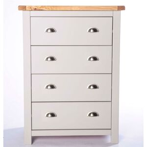 Columbia Chest of Drawers 4 Drawer Light Grey Petite Bedroom Furniture Storage Wooden - Light Grey