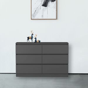 NRG Chest of Drawers Bedroom Furniture Hallway Storage 6 Drawers Grey