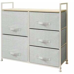 Niceme - Chest of Drawers, Fabric Chest of Drawers for Bedroom, Storge Cabinet Unit, multifuncional Chest Drawer (Light Grey, W85xD30xH70 cm)