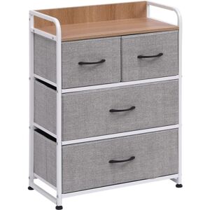 Niceme - Chest of Drawers, Fabric Chest of Drawers for Bedroom, Storge Cabinet Unit, multifuncional Chest Drawer (Light Grey, W58xD29xH78.5 cm)