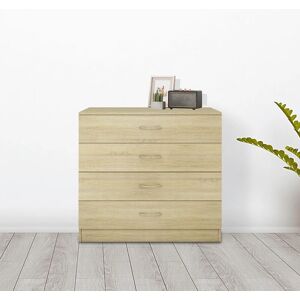 NRG Chest of Drawers Modern Bedroom Furniture Hallway Wide Storage 4 Drawers Cabinet Oak