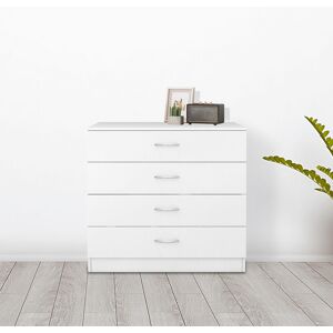 NRG Chest of Drawers Modern Bedroom Furniture Hallway Wide Storage 4 Drawers Cabinet White