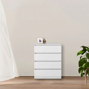 Chest of Drawers Storage Bedroom Furniture Cabinet 4 Drawer White 70x40x95.5cm - NRG