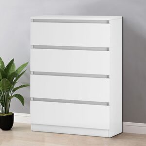 Chest of Drawers Storage Bedroom Furniture Cabinet 4 Drawer White 70x40x95.5cm - NRG