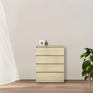 Chest of Drawers Storage Bedroom Furniture Cabinet 4 Drawer Oak 70x40x95.5cm - NRG
