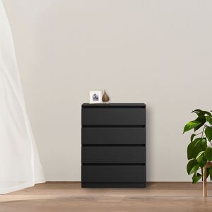 Chest of Drawers Storage Bedroom Furniture Cabinet 4 Drawer Black 70x40x95.5cm - NRG