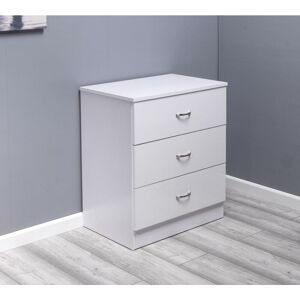 FWSTYLE Chilton Modern 3 Drawer Chest - White Gloss - White