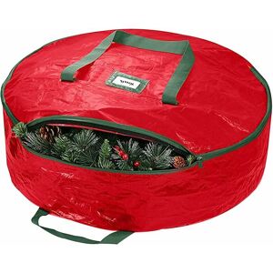 HOOPZI Christmas wreath storage bag Durable material, zipper, reinforced handle and easy to slide in and out of wreath, tear-resistant pe storage container