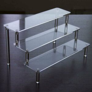 Clear Acrylic Display Stand, 3 Tier Clear Stair Shelf, Collection Acrylic Display Stand, for Display Figure, Nail Polish, Cosmetics - Alwaysh