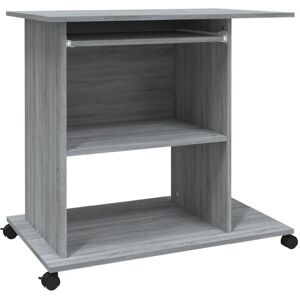 Computer Desk Grey Sonoma 80x50x75 cm Engineered Wood Vidaxl Grey