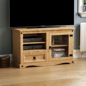 HOME DISCOUNT Corona Solid Pine tv Unit Entertainment Cabinet Stand Storage Unit