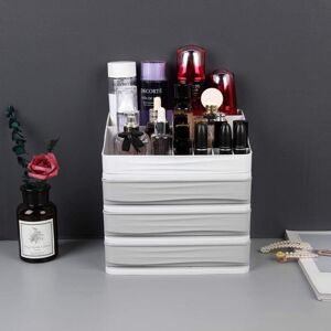 XUIGORT Cosmetic Makeup Organizer Plastic Storage Box with Drawer Lipsticks Holder Desktop Sundry Storage Case-2 Drawers