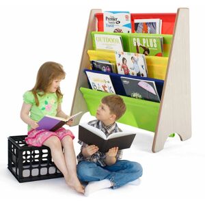 4 Tier Kids Baby Bookshelf Magazine Rack Book Storage Display Organizer Holder - Costway