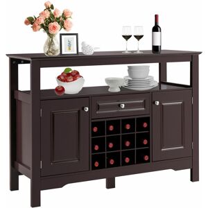 Storage Sideboard Kitchen Cabinet w/ Wine Rack & Drawer Cupboard Buffet - Costway