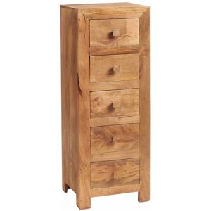 VERTY FURNITURE Dakota Light Mango 5 Chest of Drawer - Brown