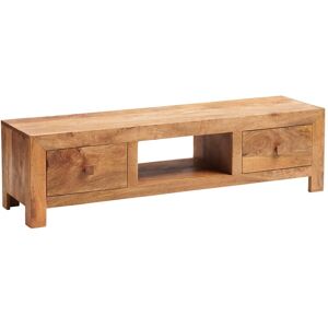 VERTYFURNITURE Dakota Light Mango Plasma Media Unit - Light Wood