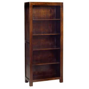 VERTYFURNITURE Dakota Mango Large Open Bookcase - Dark Wood