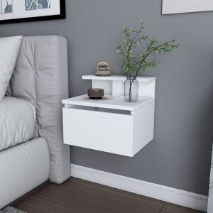 Decorotika - Alice Floating Nightstand Bedside Table Wall Mounted with Drawer (White) - White