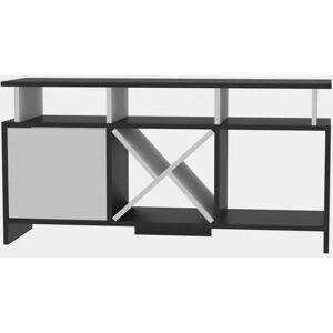 DECOROTIKA Auburn 120 Cm Modern tv Stand tv Cabinet tv Console tv Unit With a Drop Down Cabinet X-Shaped Shelf And Open Shelves - Anthracite and White