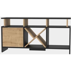 DECOROTIKA Auburn 120 Cm Modern tv Stand tv Cabinet tv Console tv Unit With a Drop Down Cabinet X-Shaped Shelf And Open Shelves - Sapphire Oak and Anthracite