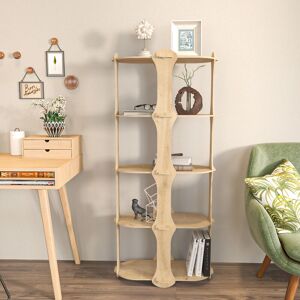 Ayzi 5-tier mdf Bookcase Bookshelf Shelving Unit Screwless Design - Decorotika