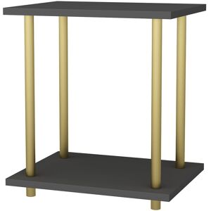 Decorotika - Bristol Side Table Coffee Table for Living Room and Office - Gold and Anthracite - Gold and Anthracite