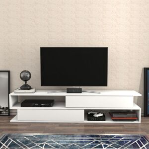 Cortez Unique Design tv Stand tv Cabinet tv Console tv Unit With Two Cabinets And Two Open Shelves - Anthracite - Anthracite - Decorotika